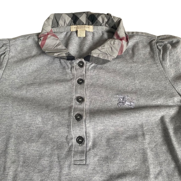 Burberry brit nova check short sleeve top polo t-shirt gray S/P - Picture 4 of 11